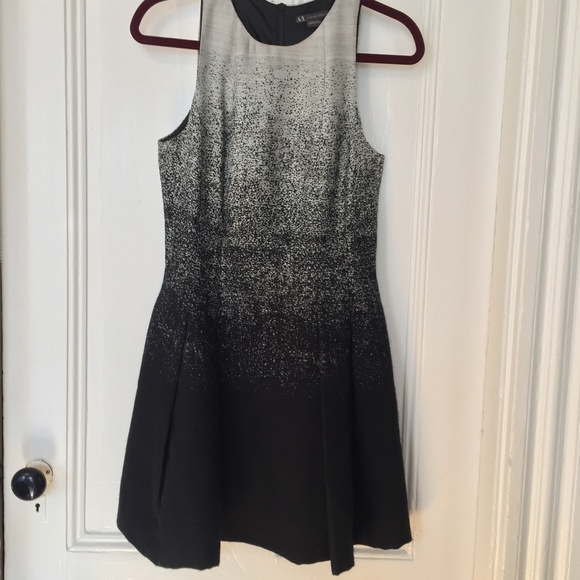 AX Armani Exchange Wool Ombre Fit&Flare Dress Sz 6 - Picture 2 of 5